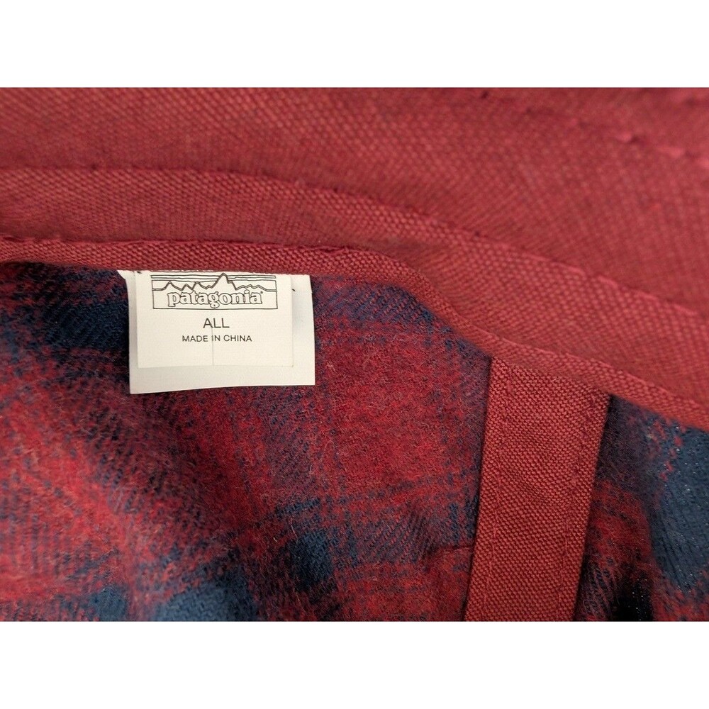 PATAGONIA RANGE FLANNEL HAT DENIM BLUE BURGUNDY RED SOFT CAP UNISEX ADJUSTABLE - Picture 5 of 6